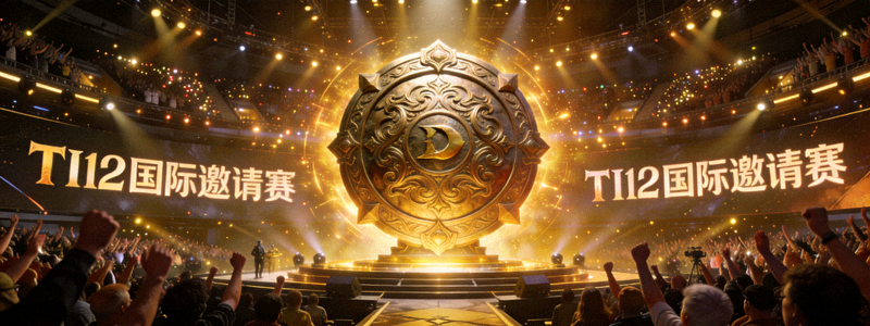 DOTA2国际邀请赛TI比赛现场，巨大冠军神盾展示