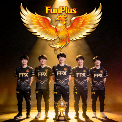 FunPlus Phoenix战队凤凰logo与冠军阵容合影