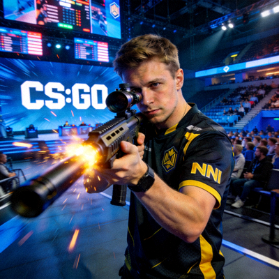 s1mple选手CS:GO比赛瞬间，天才狙击手