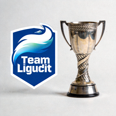 Team Liquid战队经典蓝白logo与冠军奖杯